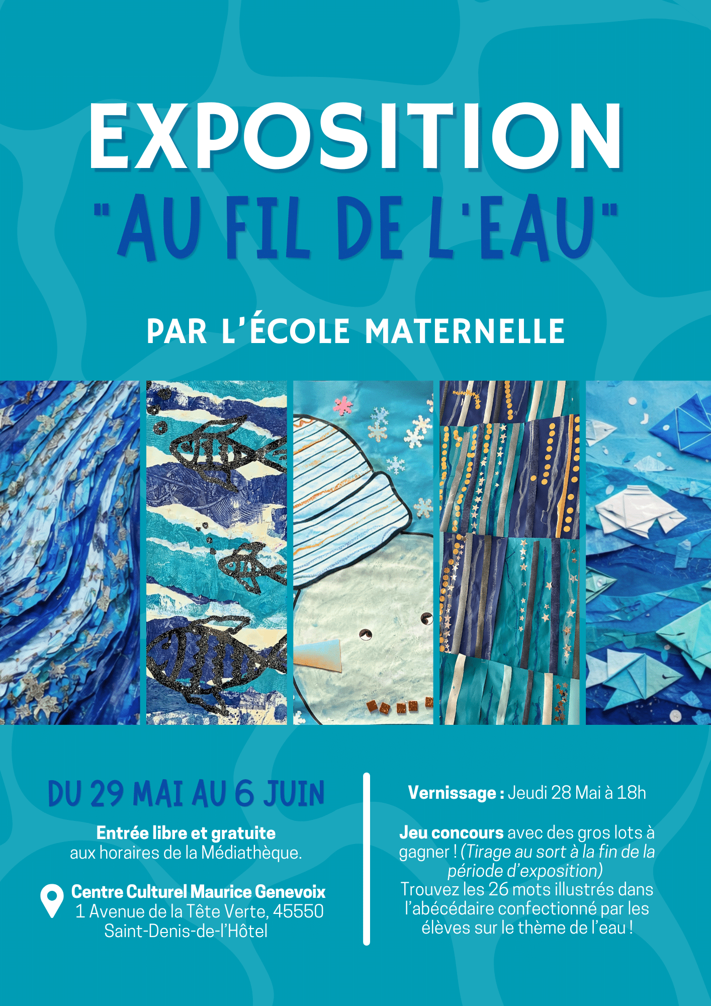 Affiche Exposition Au fil de l'eau - Ecole Maternelle